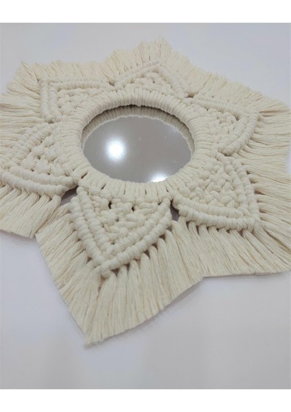 Makrome Ayna - ekru fiyatları