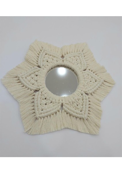 Makrome Ayna - ekru modelleri