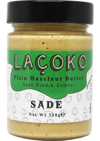 Şekersiz, Katkısız, Glutensiz, Vegan, Doğal Sade Fındık Ezmesi 320 gr
