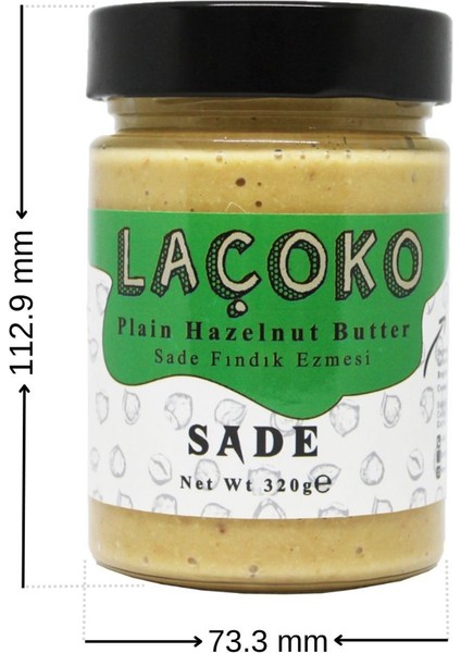 Şekersiz, Katkısız, Glutensiz, Vegan, Doğal Sade Fındık Ezmesi 320 gr fiyatları