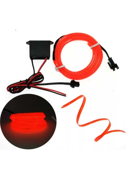2 Metre Araç Içi Kırmızı Torpido LED Göğüs Ipi Işıklı Neon Torpido 12V Kırmızı Neon