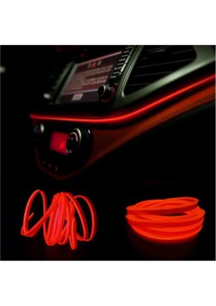 2 Metre Araç Içi Kırmızı Torpido LED Göğüs Ipi Işıklı Neon Torpido 12V Kırmızı Neon