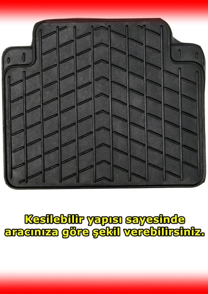 Poınt Marketıng her Araca Uygun Kauçuk Siyah Mars Paspas Seti