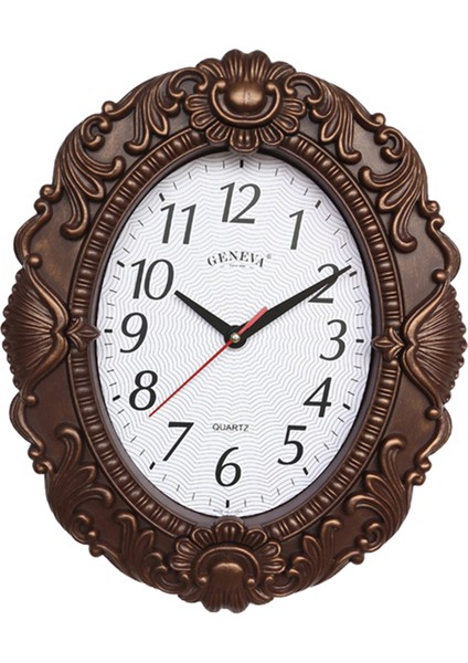 Retro Duvar Saat Cam Dekoratif Saatler Ticking Sessiz Saatler Ahşap Renk (Yurt Dışından)