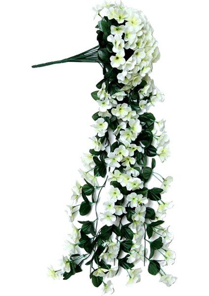 Asma Çiçekler Yapay Menekşe Duvar Wisteria Sepeti Asılı Çelenk Asma Beyaz (Yurt Dışından)
