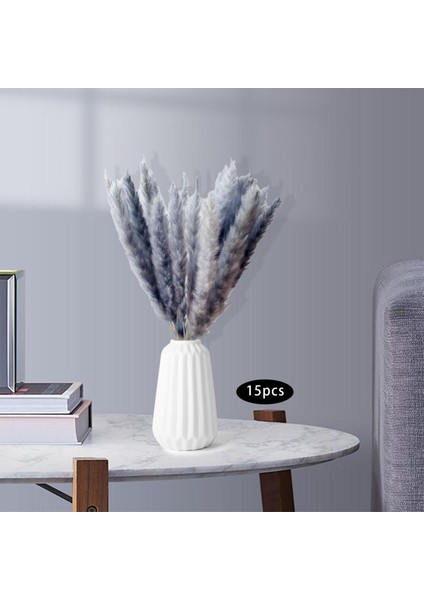45X Kurutulmuş Pampas Çim Kamış Çiçekleri Bunch Ev Parti Hediye Boho Dekor Gri (Yurt Dışından) modelleri