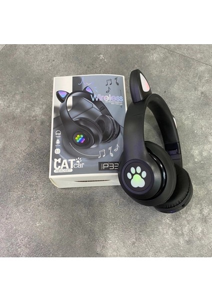 Rgb Işıklı Kedi Kulak Kulaküstü Bluetooth Kulaklık Siyah fiyatları