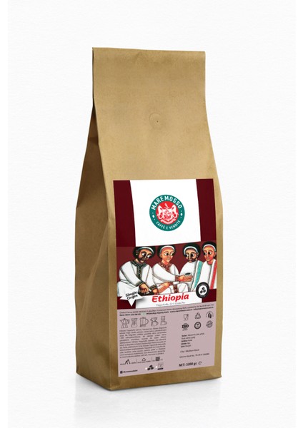 Mare Mosso Caffe Ethiopia Yirgacheffe Gr1 Grain Pro Çekirdek Filtre Kahve 1 Kg.