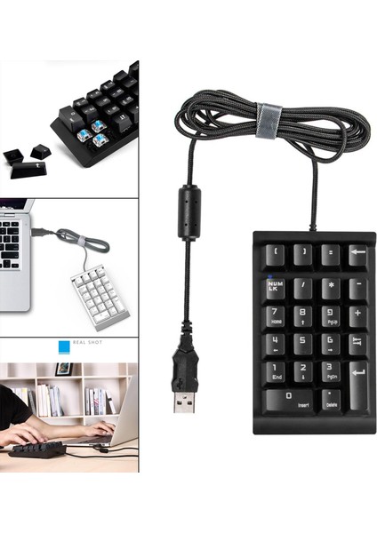 Numaralı Klavye Masaüstü Bilgisayar Tablet Dizüstü Bilgisayar Klavye Uzantıları Siyah (Yurt Dışından)