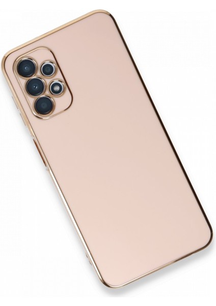 Samsung Galaxy A13 Uyumlu Kılıf Parlak Kenarlı Altın Işlemeli Kamera Korumalı Kapak fiyatları