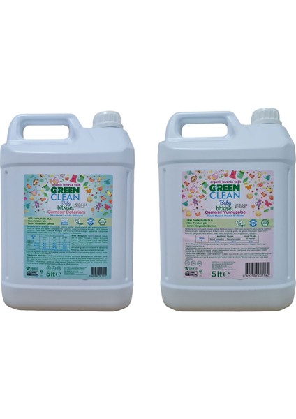 Green Clean Baby Çamaşır Deterjanı ve Çamaşır Yumuşatıcı 2' Li Set 5 L