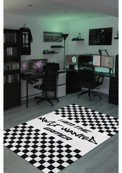 Aranan Oyuncu Dokuma Tabanlı Yıkanabilir Kaymaz Gamer Halısı