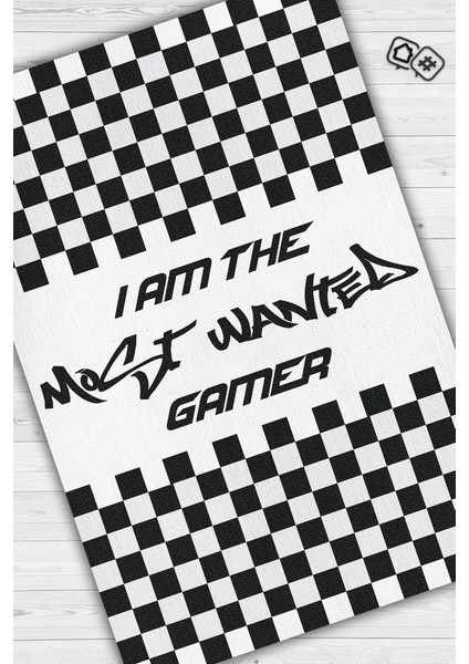 Aranan Oyuncu Dokuma Tabanlı Yıkanabilir Kaymaz Gamer Halısı