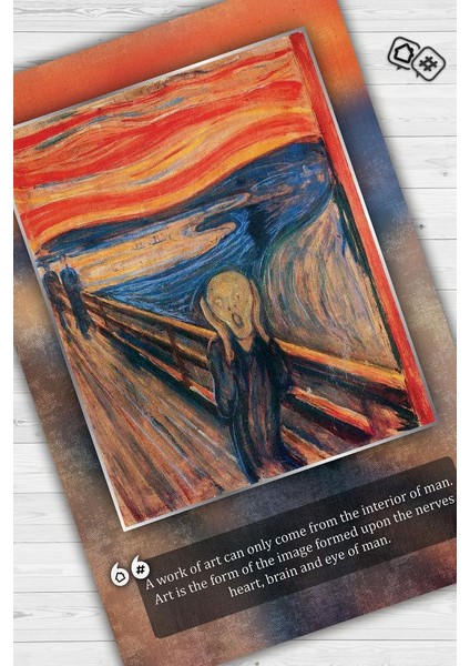 Çığlık Munch Dokuma Tabanlı Yıkanabilir Kaymaz Sanat Sever Halısı