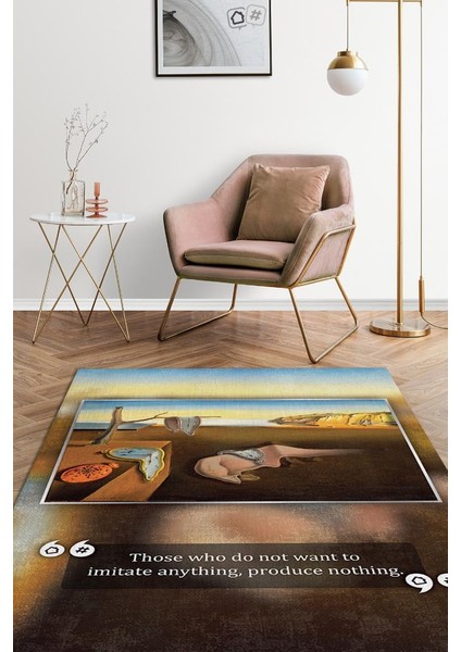 Belleğin Azmi Dali Dokuma Tabanlı Yıkanabilir Kaymaz Sanat Sever Halısı