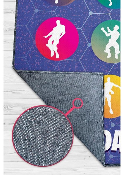 Your Dance Pamuklu Dokuma Tabanlı Yıkanabilir Kaymaz Gamer Halısı