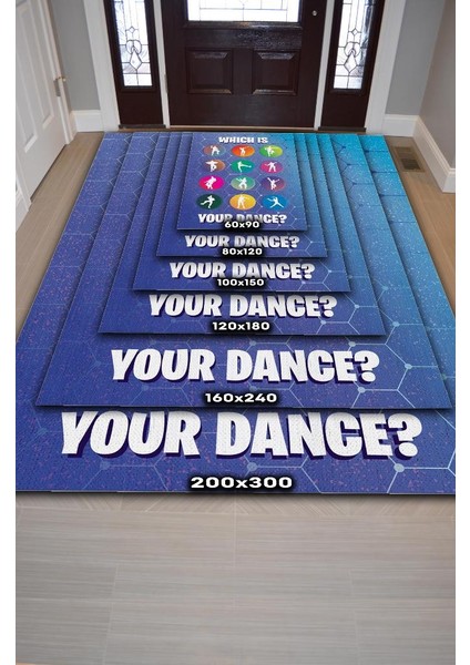 Your Dance Pamuklu Dokuma Tabanlı Yıkanabilir Kaymaz Gamer Halısı