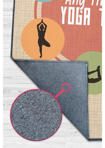 Her Zaman Yoga Vakti Bej Renkli Yoga Sever Halısı Renkli Yoga Sever Halısı Hediyelik Halı modelleri
