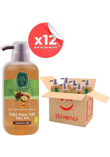 Doğal Argan Yağlı Duş Jeli 600 ml x 12