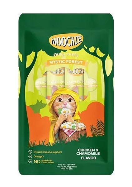 Moochie Tavuklu Papatyalı Sıvı Kedi Ödülü 15GR 5li