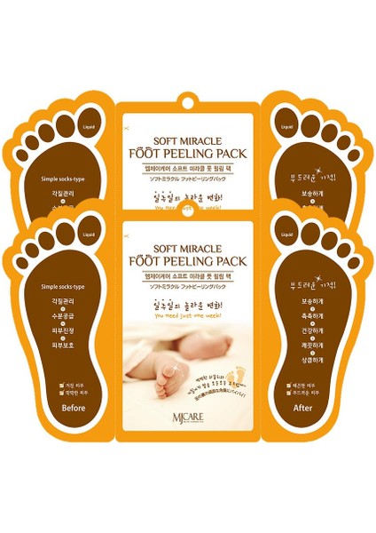 Mjcare Miracle Foot Peeling Pack - Mjcare Çorap Tipi Ayak Peeling Maskesi 2'li