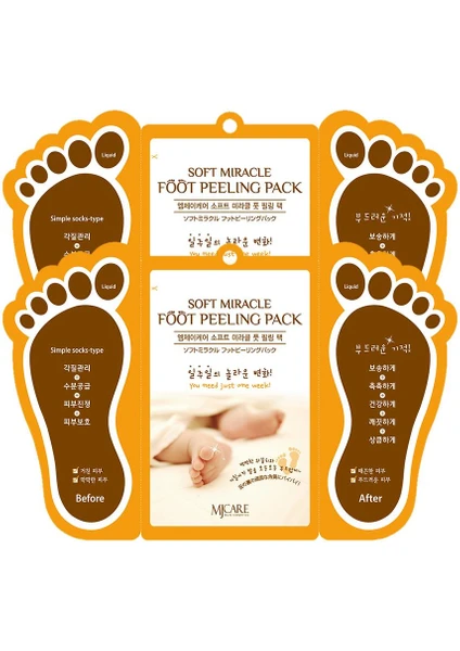 Mjcare Miracle Foot Peeling Pack - Mjcare Çorap Tipi Ayak Peeling Maskesi 2'li