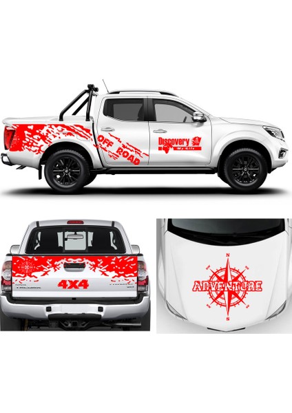Off Rad Pickup Gövde Kaplama Sticker. 4x4 Discovery Pusula Kamyonet Kaplama STICKER-S1381