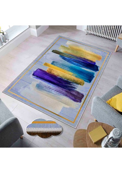 Modern Dekoratif Yıkanabilir Kaymaz Taban Halı – İnce, Yumuşak Salon Halısı, Mutfak Halısı ve Yolluk
