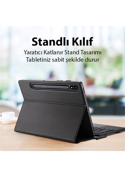 Sm Galaxy Tab S8-S7 Bluetooth Klavye Touchpad Kılıf X700-X706-T870-T875-T876B