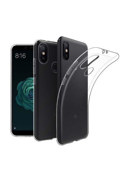 Xiaomi Mi 6x Kılıf Için Tasarlanan Kristal Şeffaf Kaymaz Silikon Kılıf