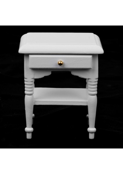 Dollhouse Minyatür Yatak Odası Mobilya Beyaz Ahşap Başucu Dolap Çekmecesi Başucu Masa (Yurt Dışından) fırsatları