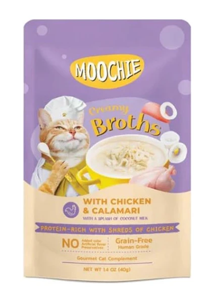 Parça Tavuk Etli ve Kalamarlı Tahılsız Kedi Çorbası 40GR