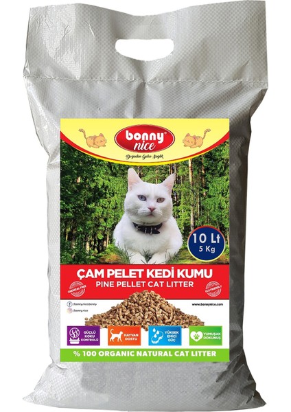 Doğal Çam Peleti Kedi Kumu 5 Kg 10 Lt x 3 Paket