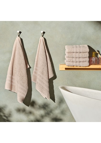Road Bej 6' lı Havlu Set 50 x 90 cm