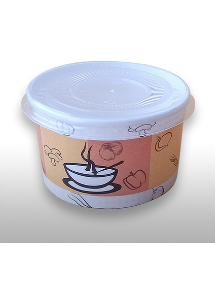 16 Oz Karton Çorba Kasesi Kapaklı (25 Adet)