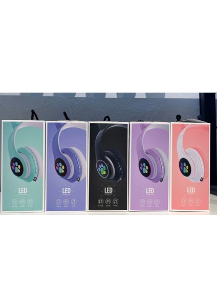 Yeni Kulaklık Jst-28 Kulak Kedi Kulak Bluetooth Kulaklık Katlanabilir Parlayan Kulaklık B39 modelleri