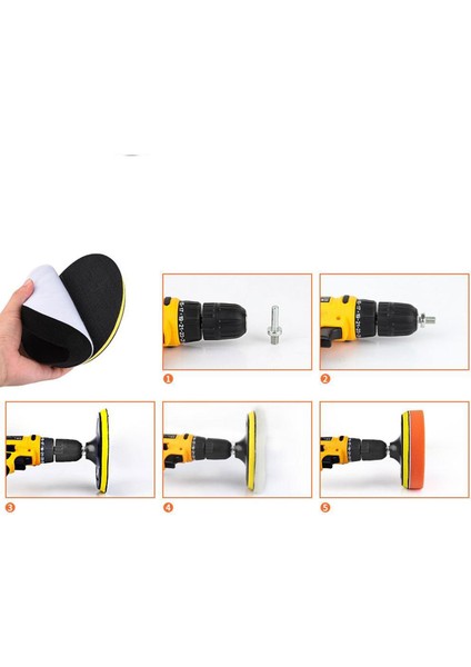 Oto Araç Araba Pasta Cila Çizik Giderici Yün Polisaj Süngeri Pedi 115 Mm Parlatma 13 Parça Seti modelleri