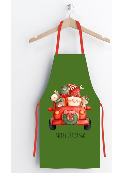 Yılbaşı Yeşil Arabalı Mutfak Önlüğü fiyatları