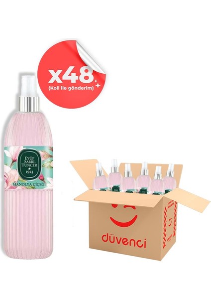 Manolya Çiçeği Kolonyası Silindir Pet Sprey Şişe 150 ml x 48