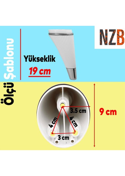 Lüks Mobilya Kanepe Sehpa Tv Ünitesi Koltuk Ayağı 19 cm Beyaz Krom Baza Ayak fiyatları