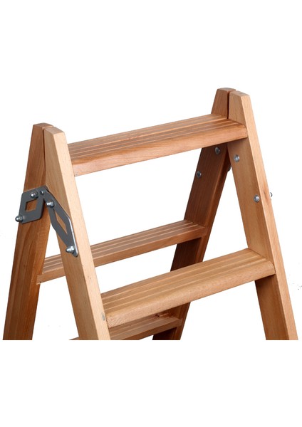 Ahşap A tipi çift taraflı kullanım 4 Basamaklı Merdiven 100x40 Cm