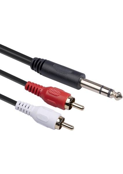 Adaptör 6.35 mm - 2rca Kablo Y Ayırıcı 3,5 mm Ses Kablosu (Yurt Dışından)