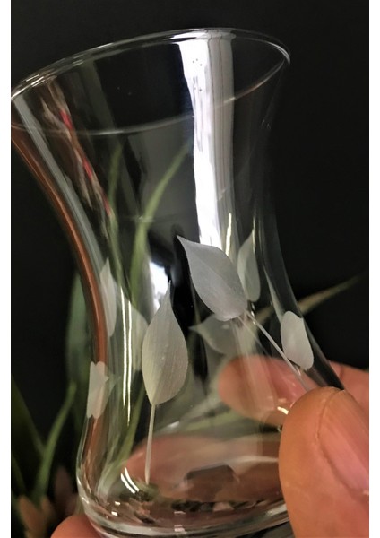 Özel Yaprak Desenli Çay Bardağı Seti - Doğal ve Zarif Sunum (12 Parça) modelleri