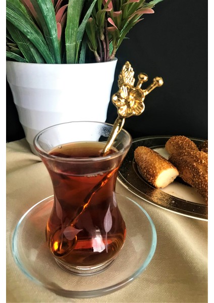 Özel Yaprak Desenli Çay Bardağı Seti - Doğal ve Zarif Sunum (12 Parça) indirimleri