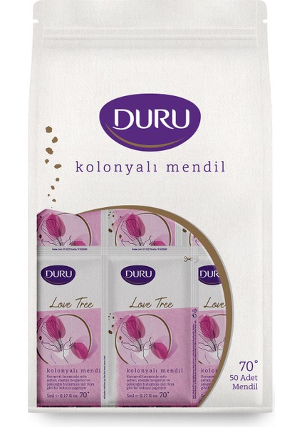 Kolonyalı Mendil Love 50 Adet