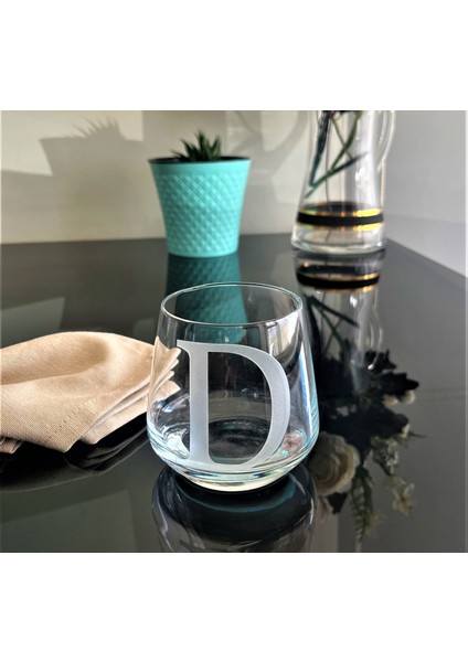 D Harfli Su ve Meşrubat Bardağı - Kişiye Özel Cam Hediye