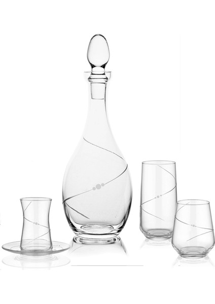 Bardak Sürahi Seti Elegance Taşsız 49 Parça 12 Kişilik (Kadehsiz)