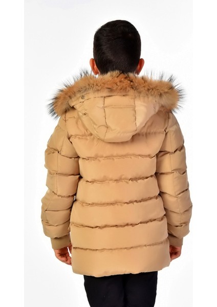 Natürel Kürklü Erkek Çocuk Şişme Mont 51246 fiyatları