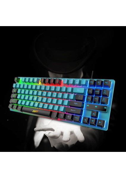 Usb Type-C Oyun Klavyeleri 87 Keys Rainbow Led Pc Blue Siyah Için 3 Renk Arka Aydınlatmalı (Yurt Dışından) indirimleri