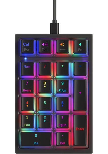 21 Keys Mekanik Sayısal Tuş Takımı Rgb Led Başlangıç Siyah Için Başlangıç Başlangıç (Yurt Dışından)